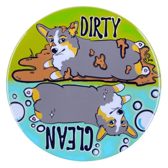 Tricolor Pembroke Welsh Corgi Dishwasher Magnet - Picture 2 of 6